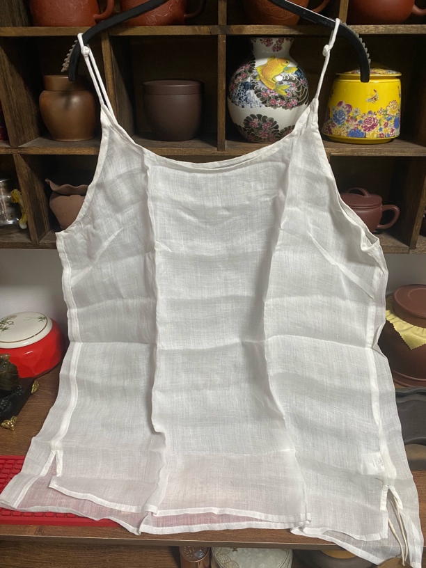 宽松纯色侧开叉苎麻背心吊带 80-150斤