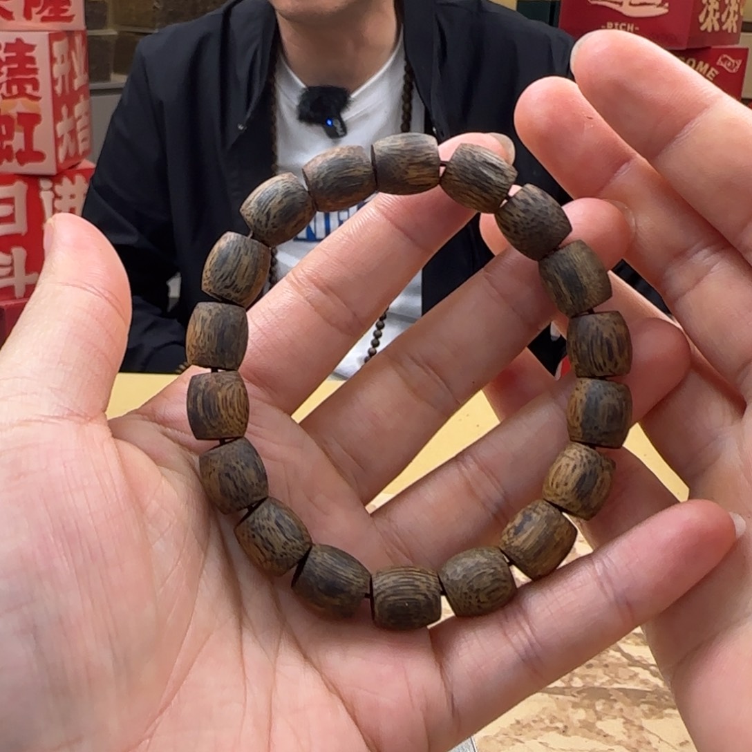 沉香手串紫棋1.0高货10克老型鼓珠