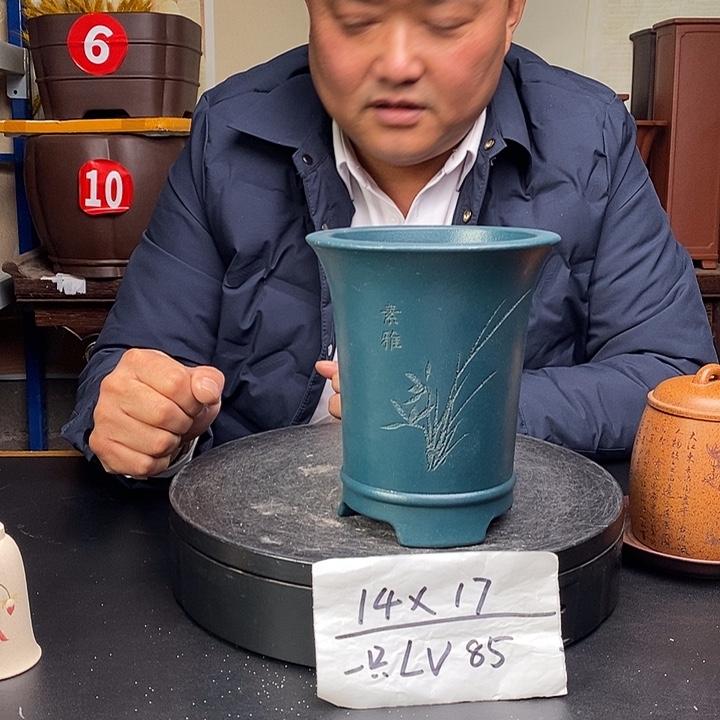 紫砂花盆货号一只LV85