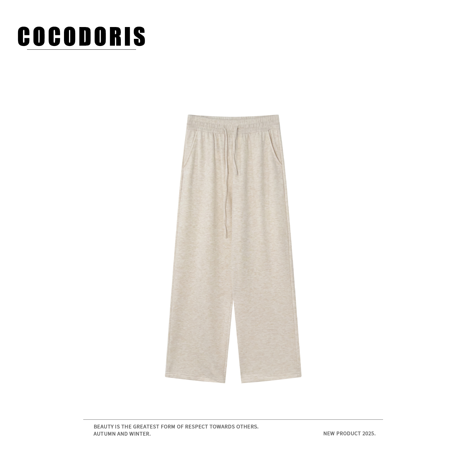 COCO DORIS 新款纯色微弹加绒直筒休闲裤秋冬通勤百搭裤子2370绒