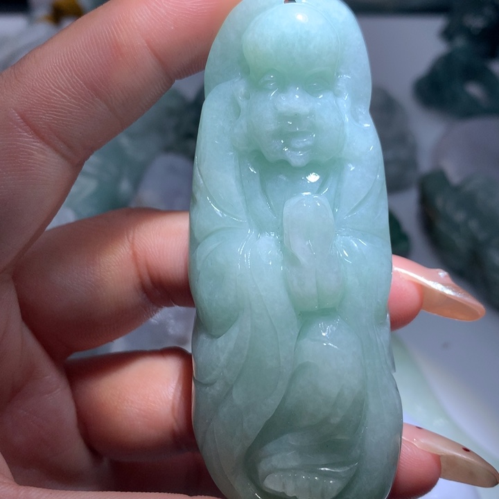 翡翠未镶嵌颈饰保真天然A货翡翠