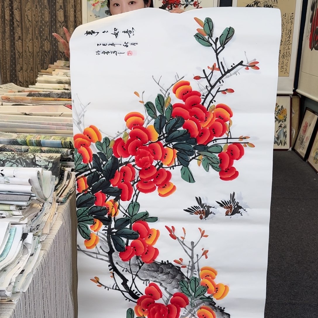 纯手绘国画作品好看四尺