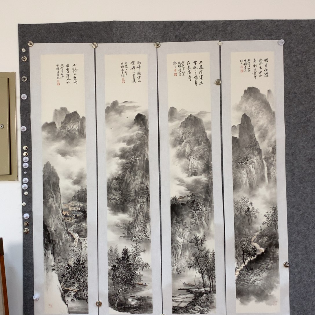 绵***发国画山水作品写意