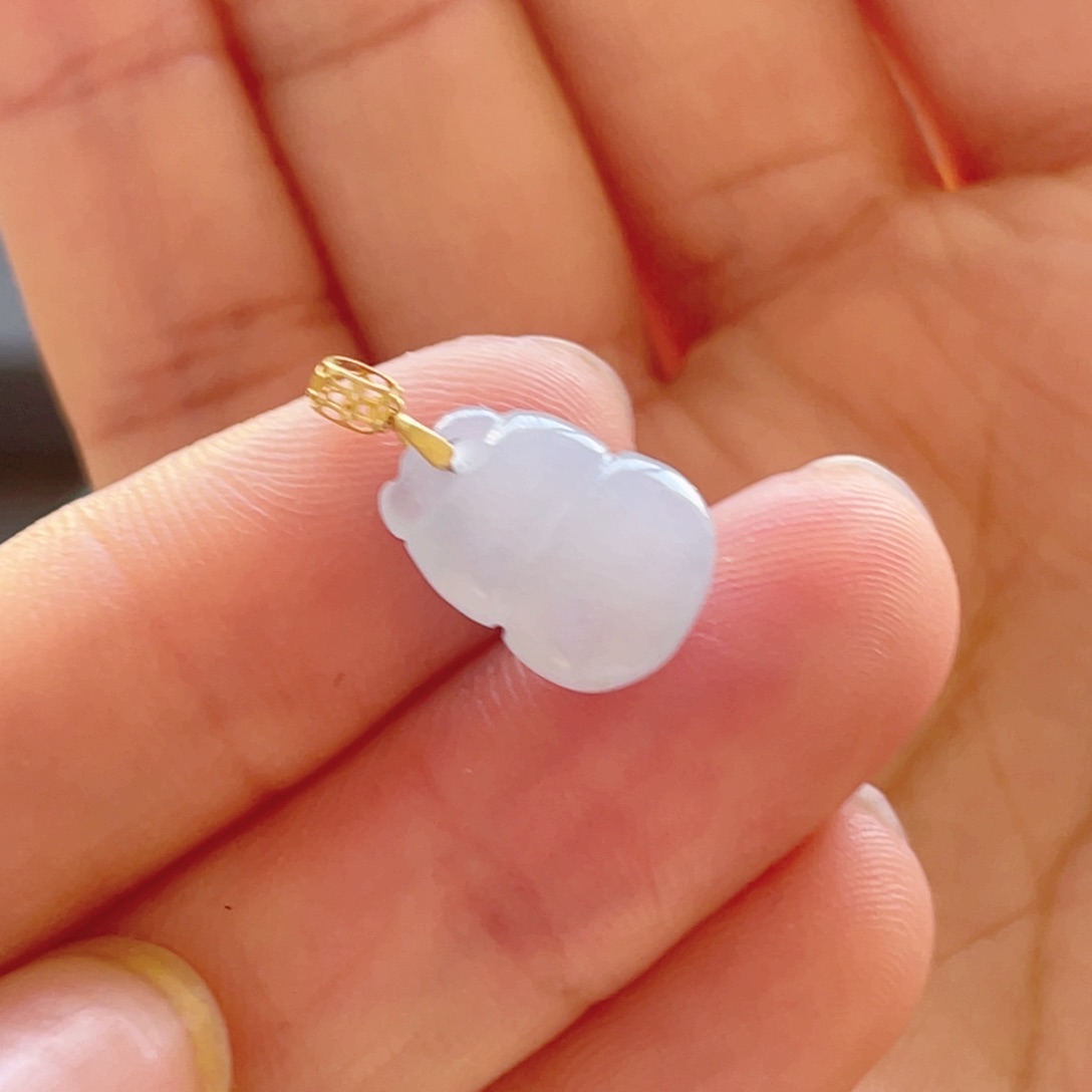 翡翠颈饰18K金镶嵌葫芦