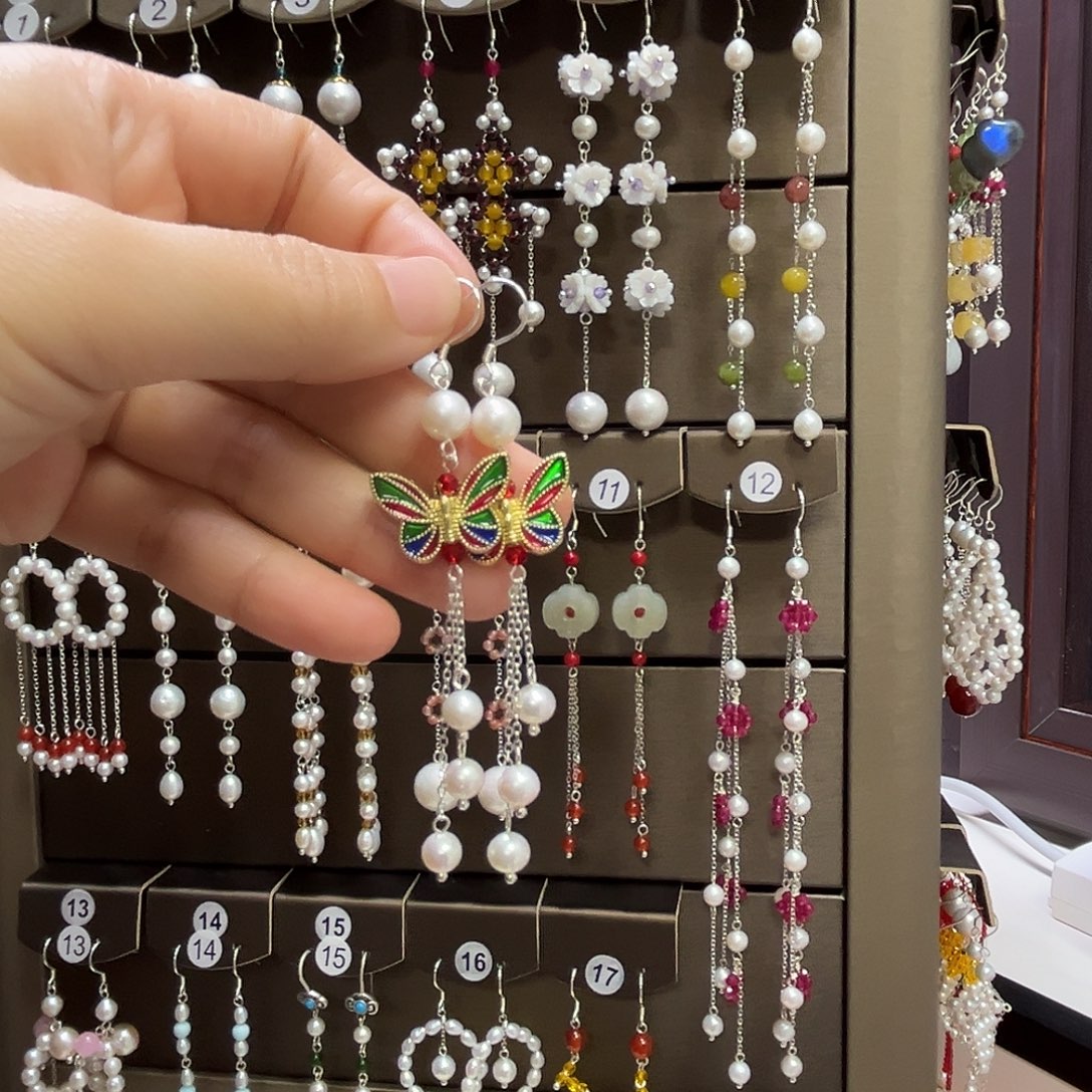 包***家925银博雅手作S925纯银耳饰