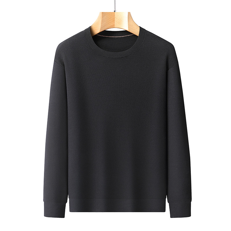 2025年秋季新款男士宽松长袖加肥加大码圆领毛衣针织打底衫