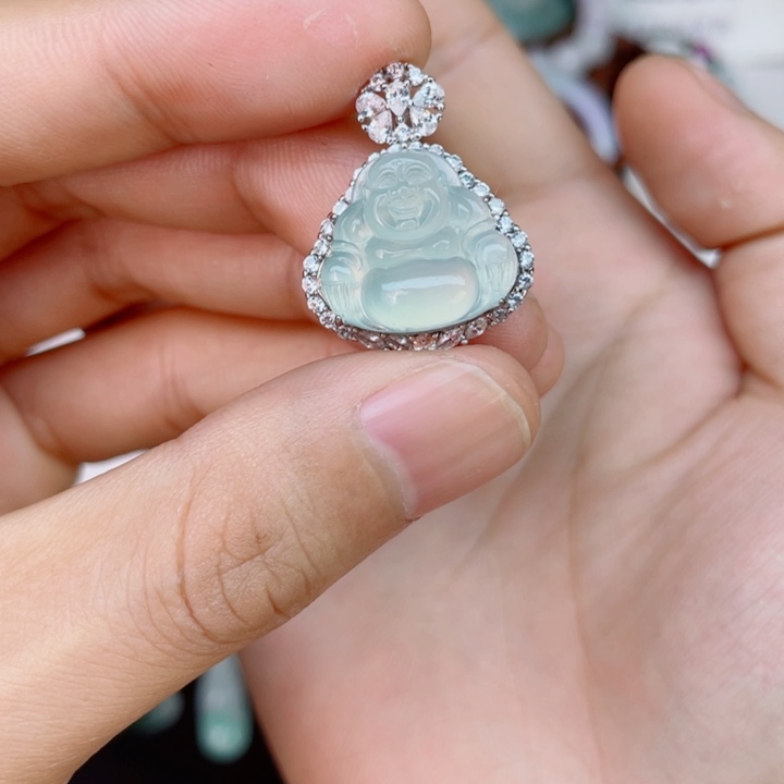 翡翠银S925镶嵌颈饰A**麗