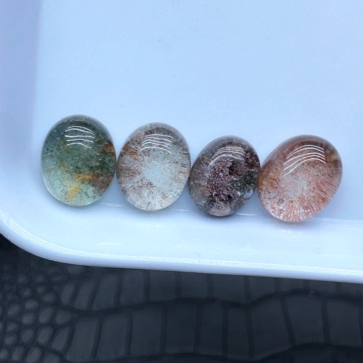 水晶未镶嵌珠宝半成品37幽灵蛋面四颗