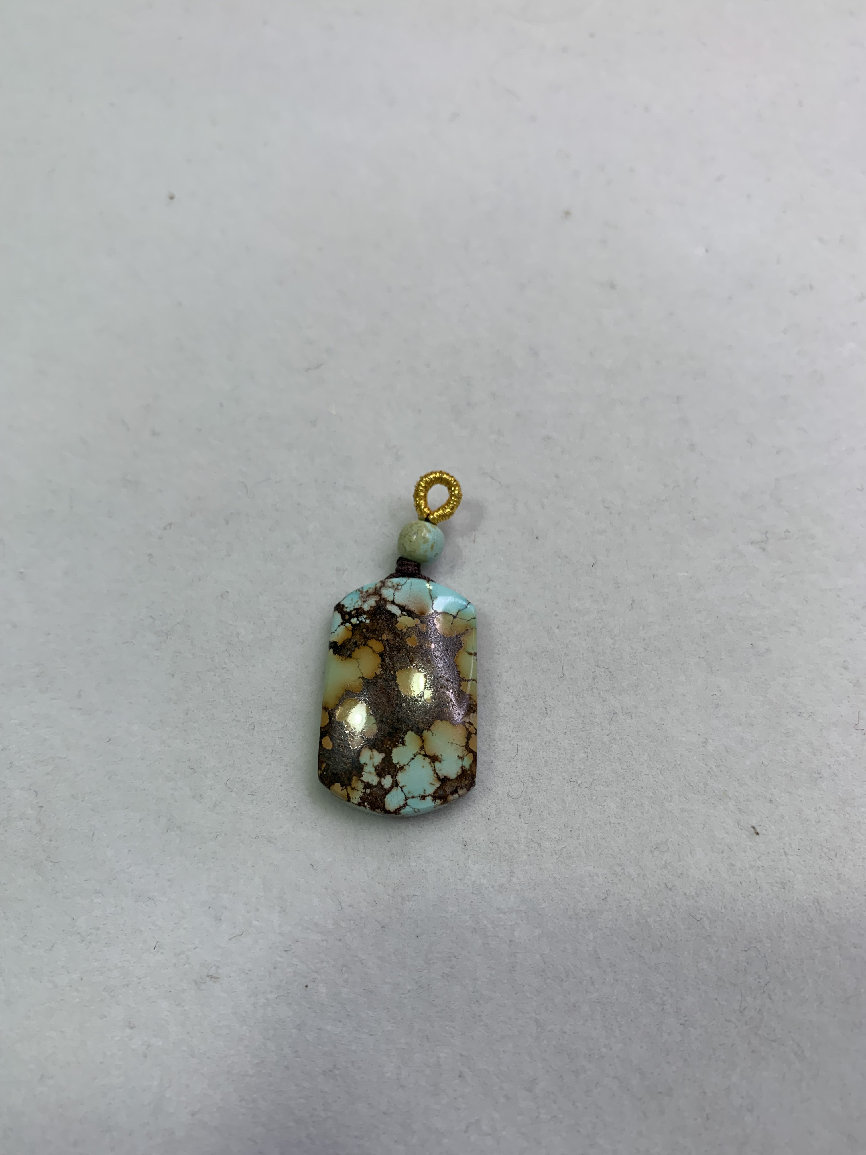 天然原矿绿松石无事牌