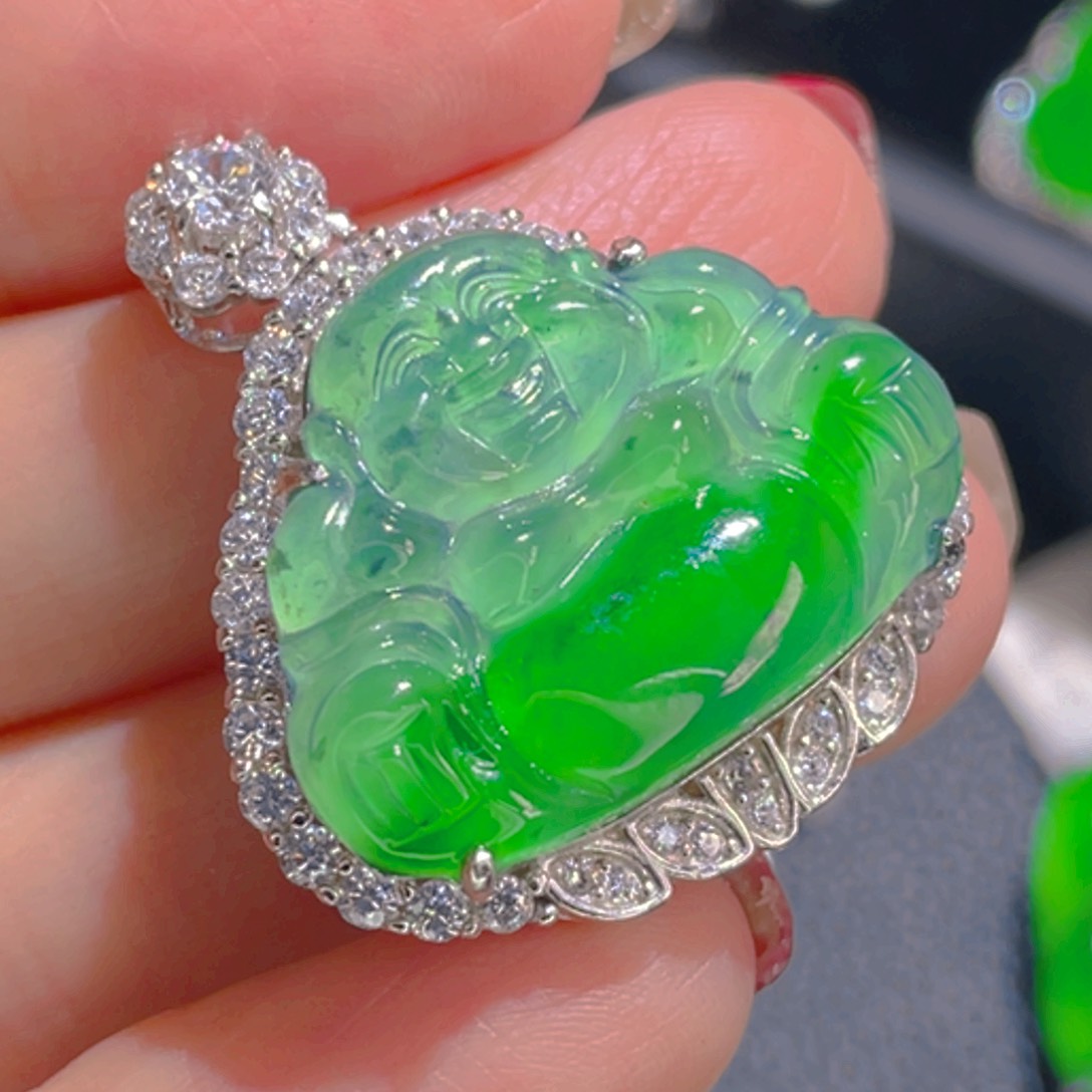 翡翠吊坠(不含链)银S925镶嵌