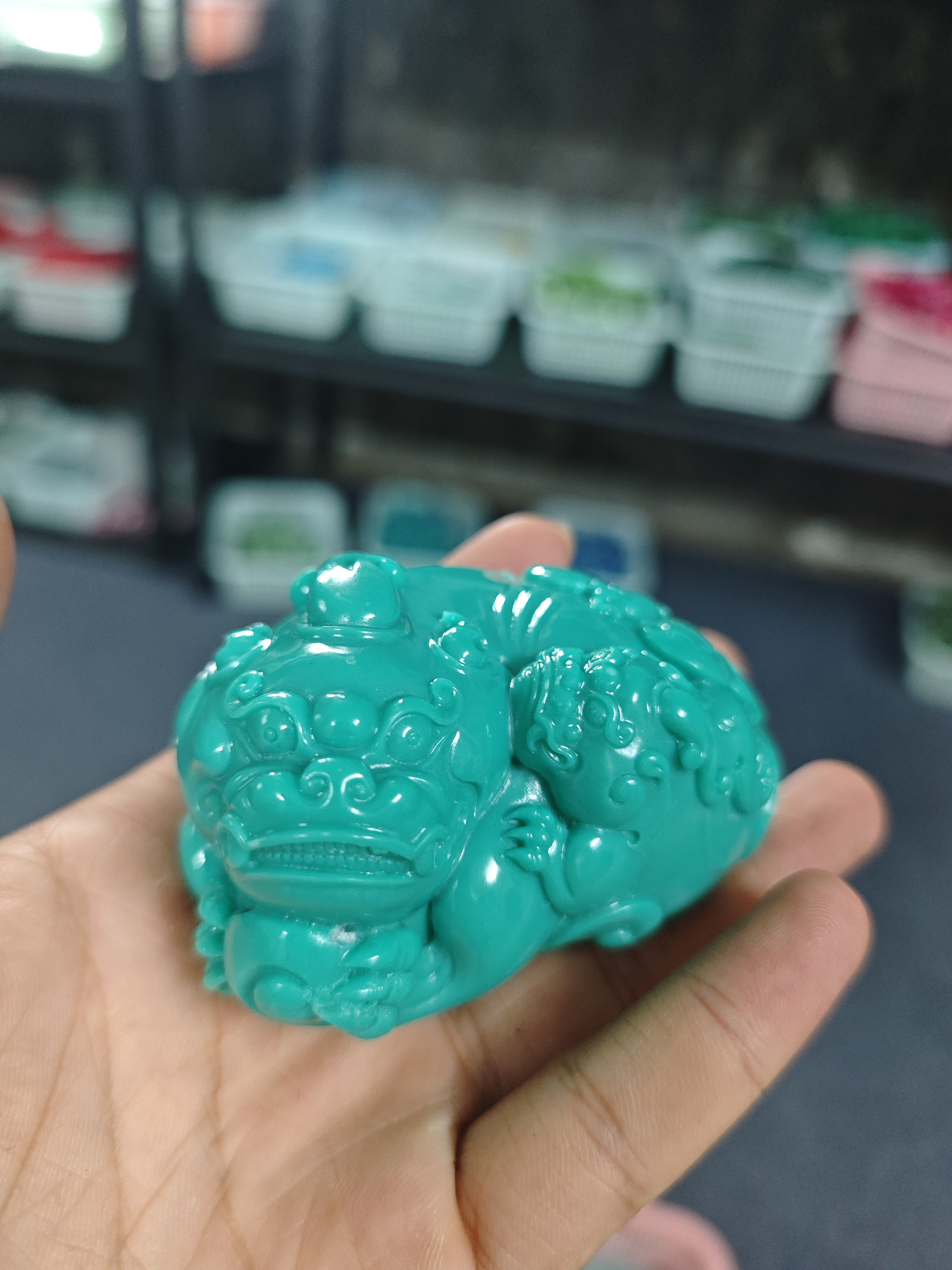 S14子母貔貅手把件   