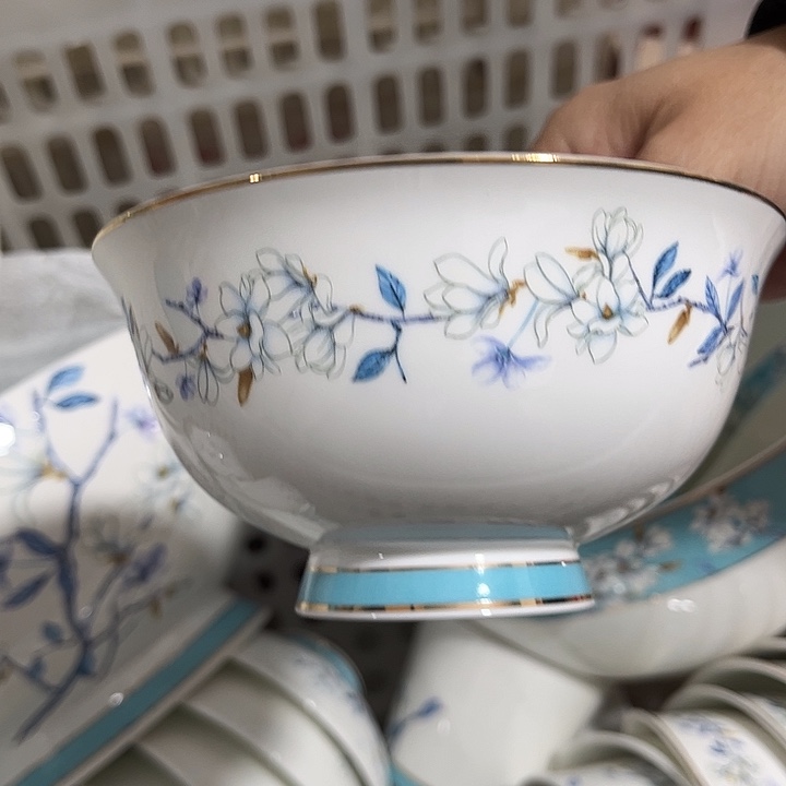 瓷片微瑕骨瓷碗两个水云间