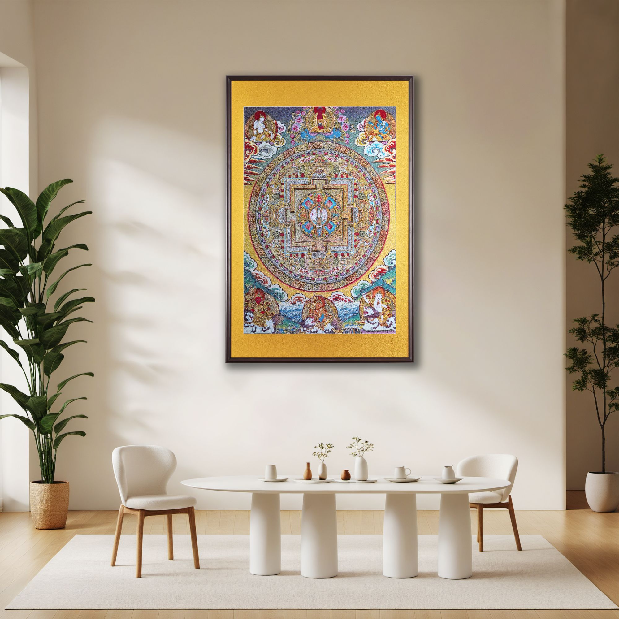 观音坛城全国包安装刺绣唐卡挂画办公室茶室玄关背景墙装饰画壁画