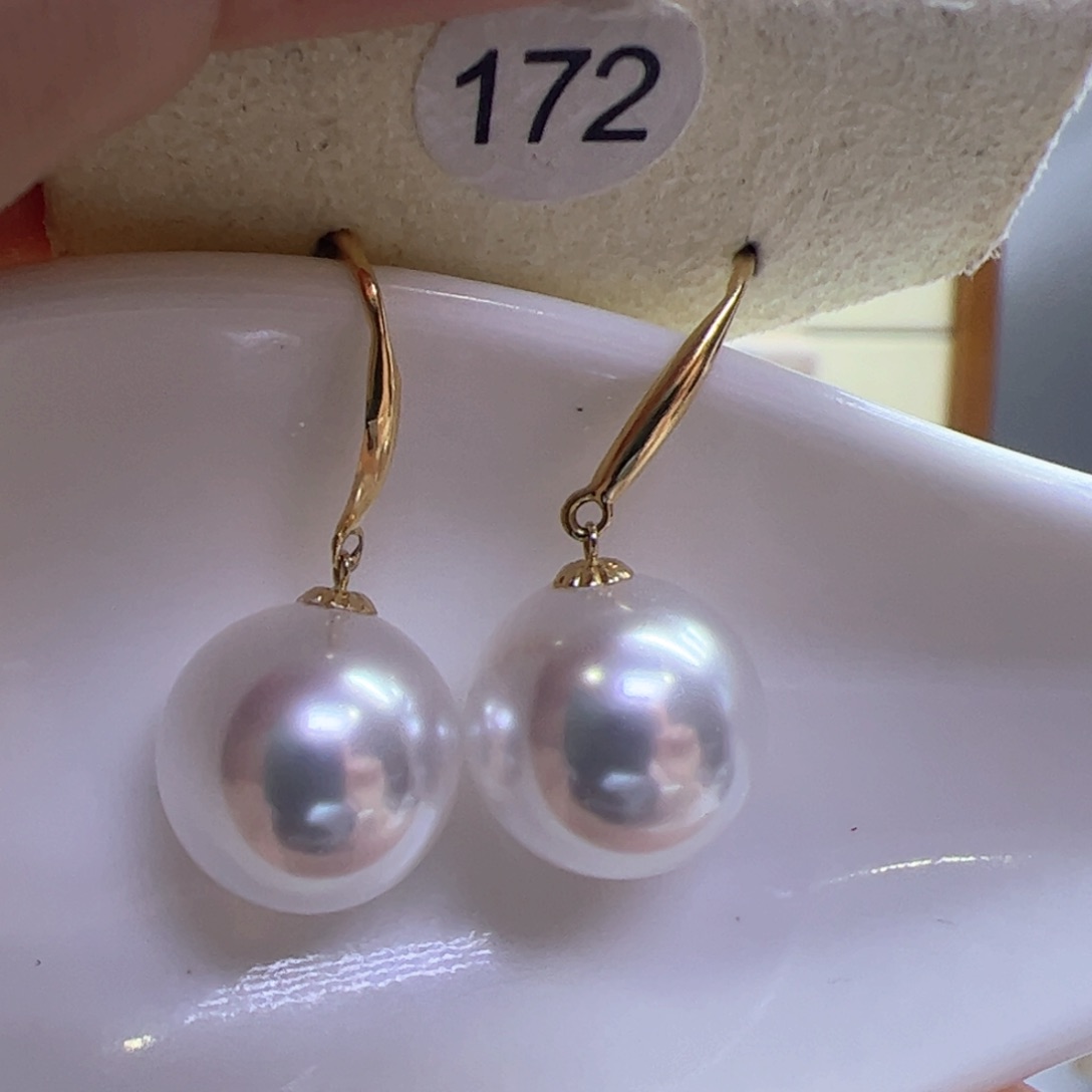 淡水珍珠耳饰18K金镶嵌