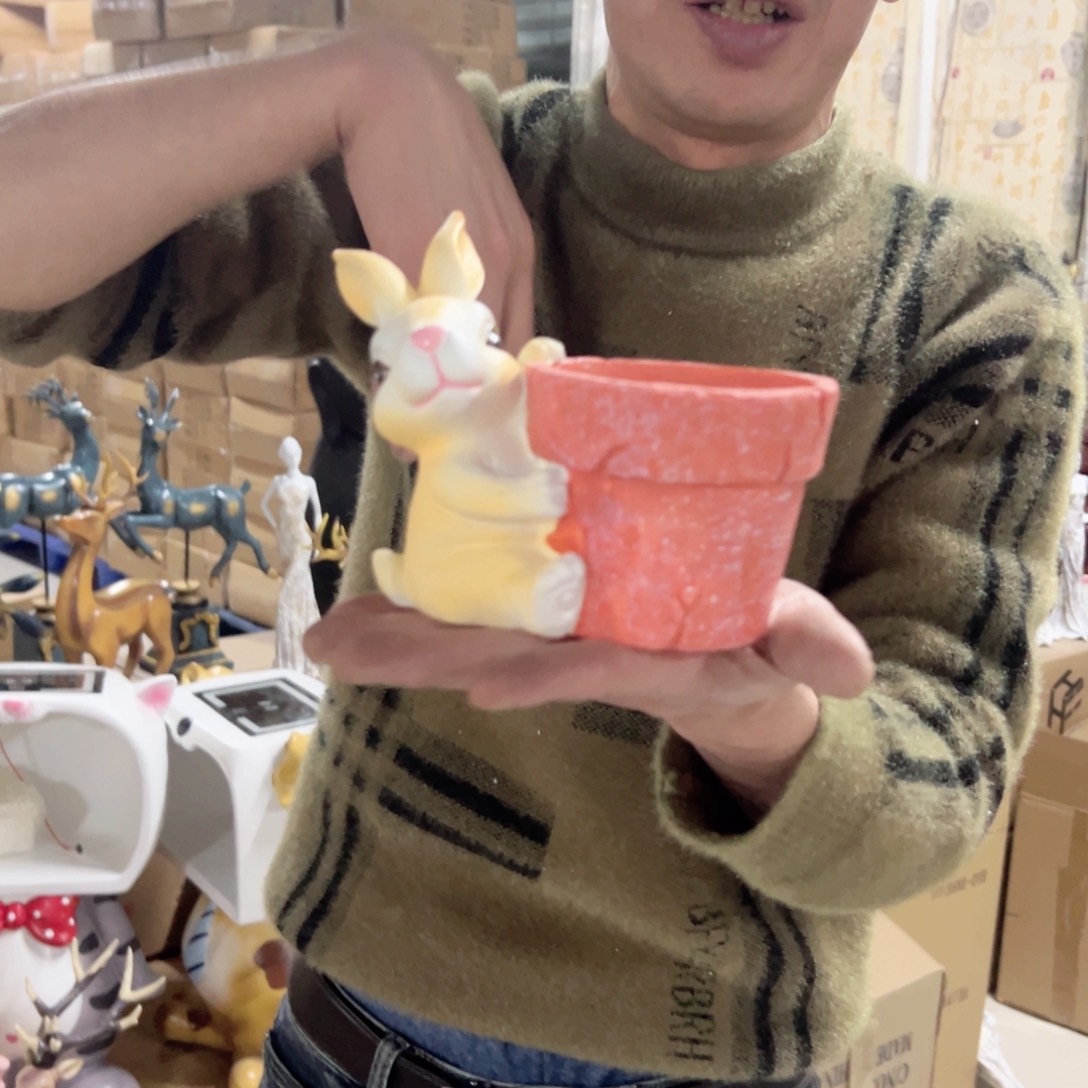 陶红陶红陶红陶陶红陶小兔子花盆