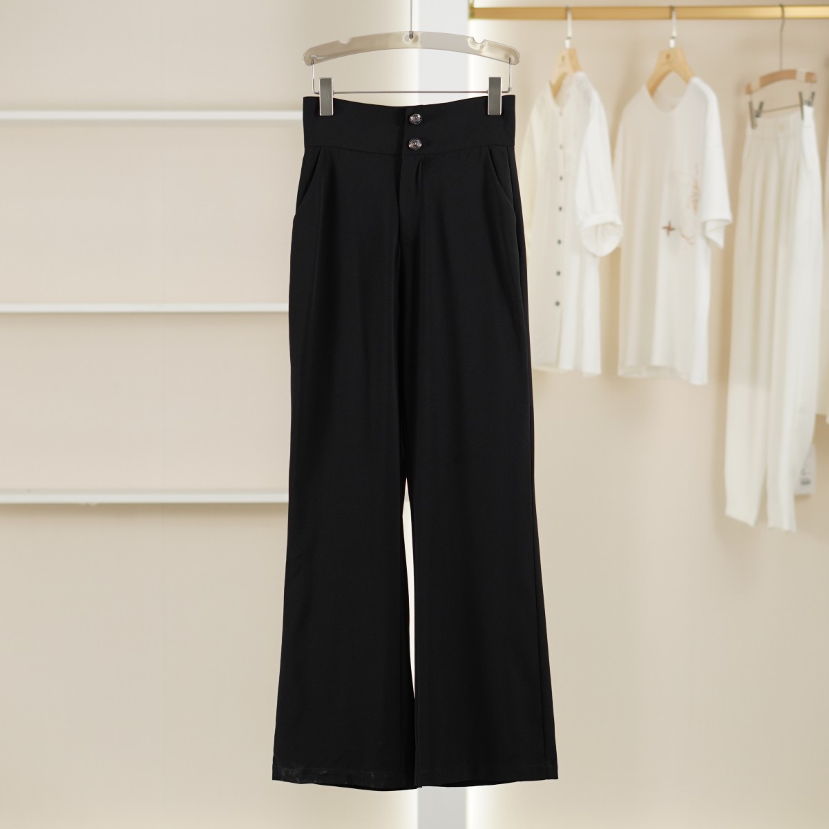 麦迪尚品【蒙M】50501297 春夏气质高腰直筒长裤品牌撤柜女装