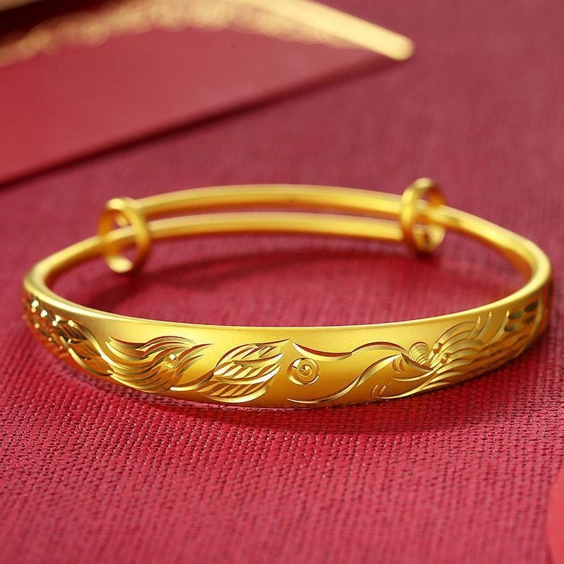 【赠礼盒】国风精美龙凤推拉手镯龙凤呈祥复古镯子TY