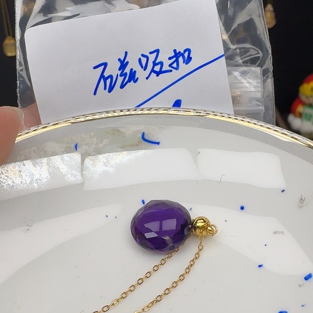 紫晶颈饰银S925镶嵌紫水晶925镶嵌46