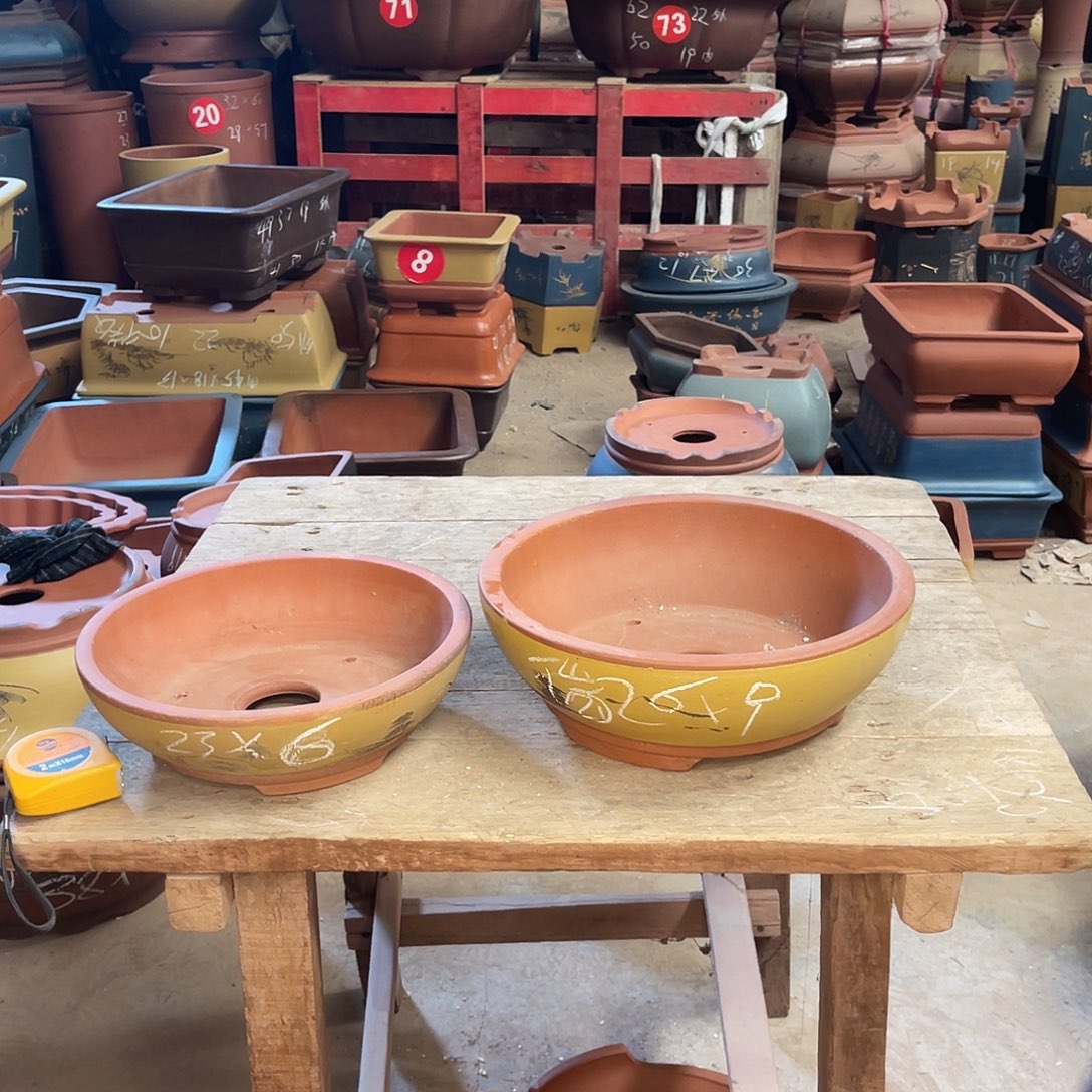 紫砂花盆碗盆两个微