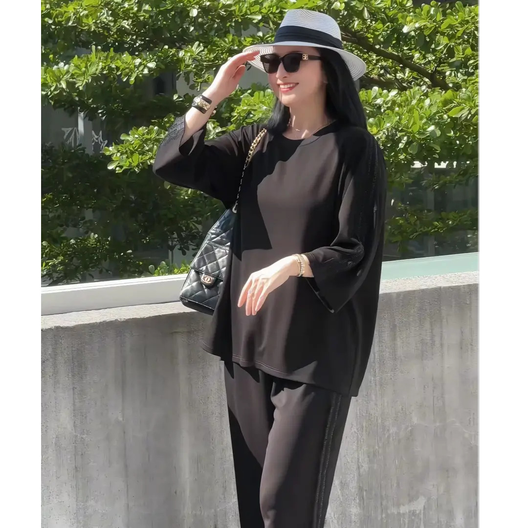 【娜姐秋冬新款套装】巴瑟大码女装8091上衣百搭8092潮流长裤子