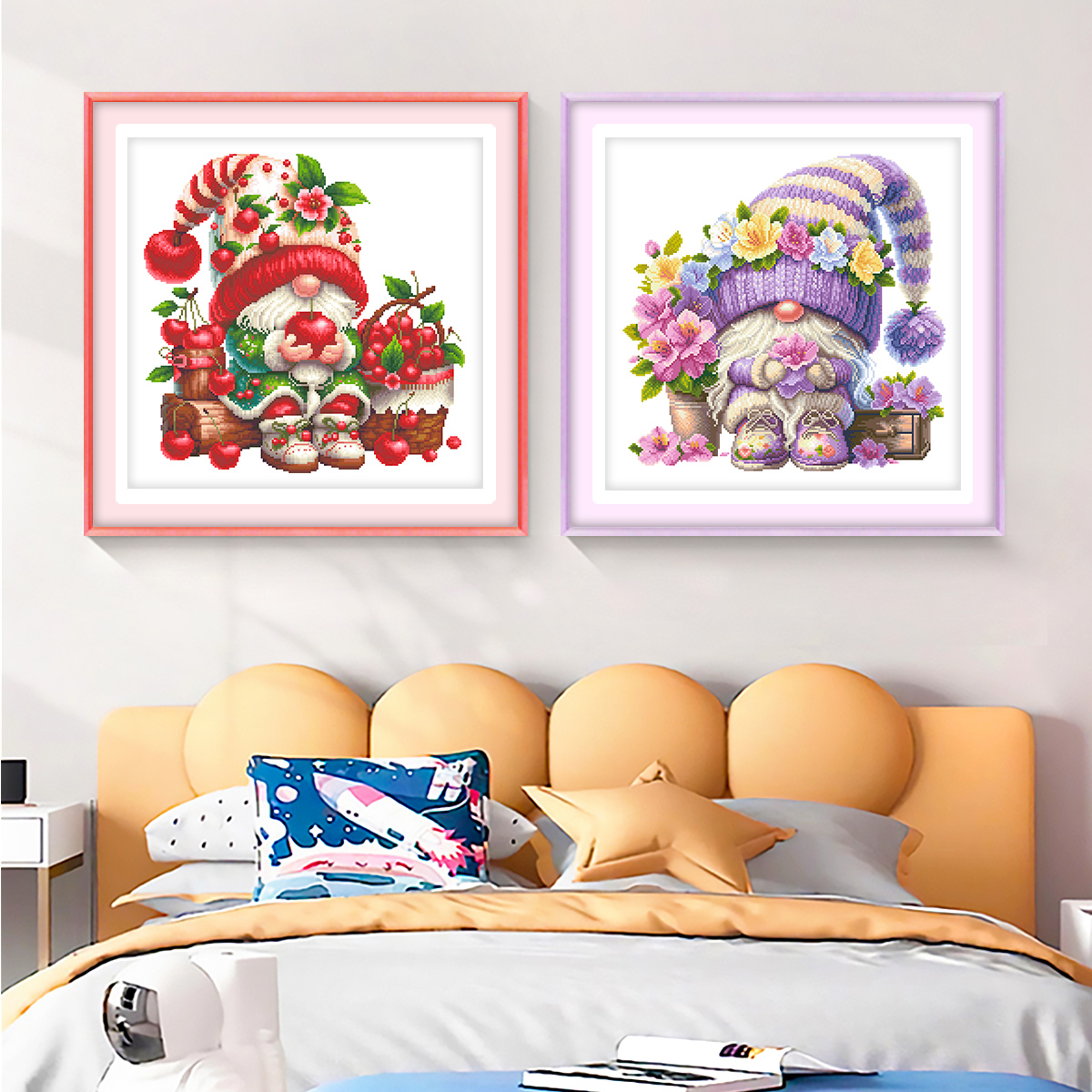 小矮人十字绣2025新款网红卡通动漫图客厅卧室儿童房线绣手工绣