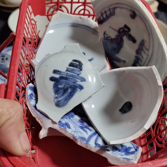 瓷片青花影青杯垫学习标夲