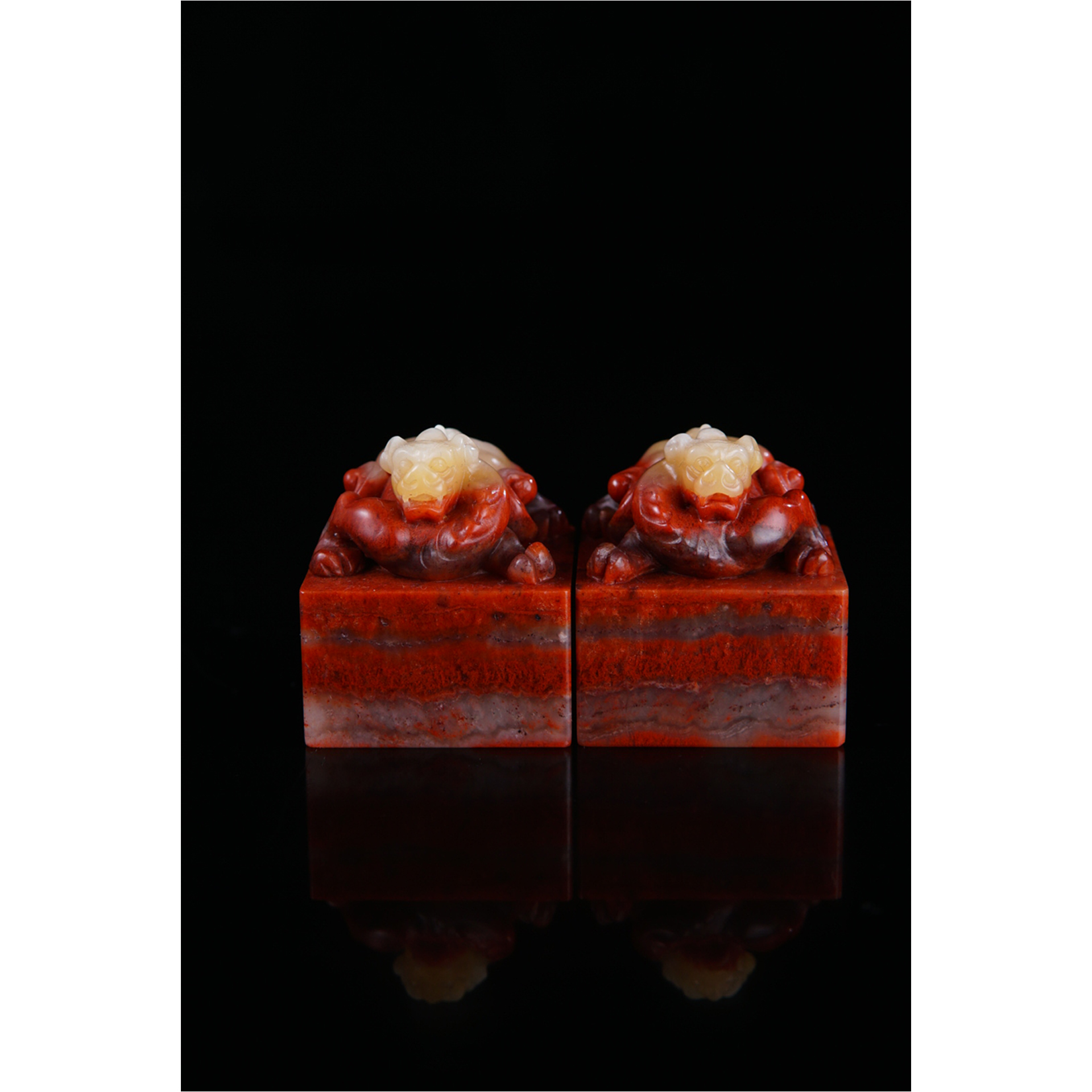 寿山高山石《灵螭》对章