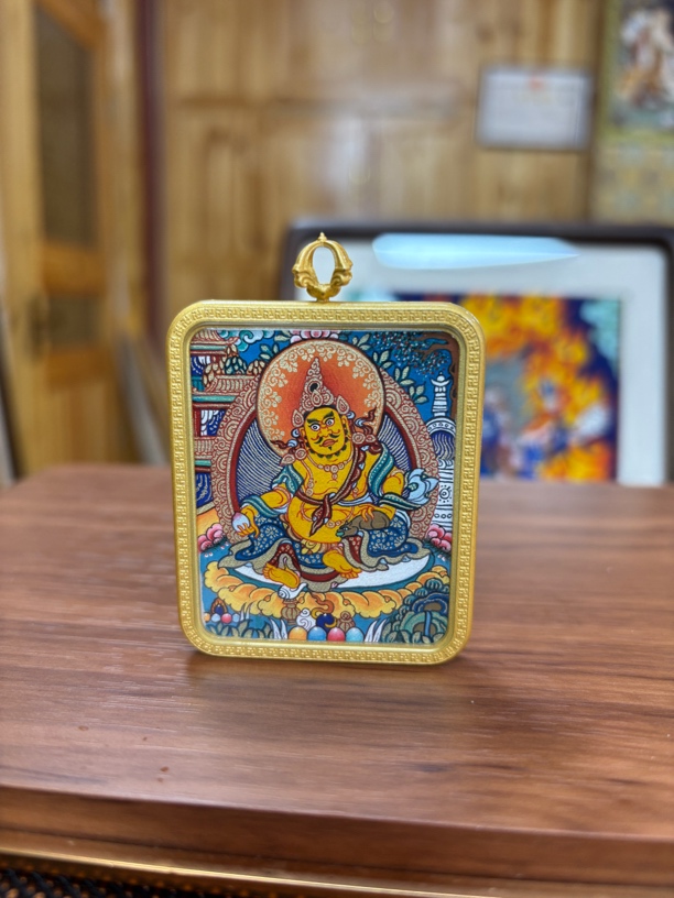 热贡纯手绘唐卡【黄财神】