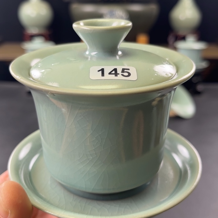 杯仿古釉汝官窑马蹄盖碗145号