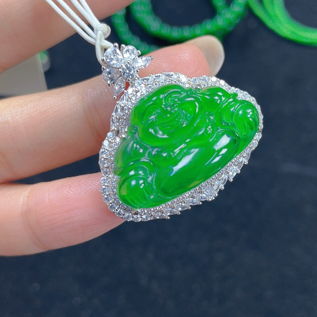 翡翠吊坠(不含链)银S925镶嵌