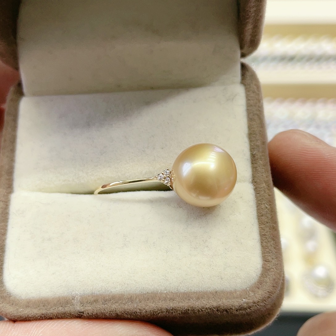 海水珍珠戒指18K金镶嵌