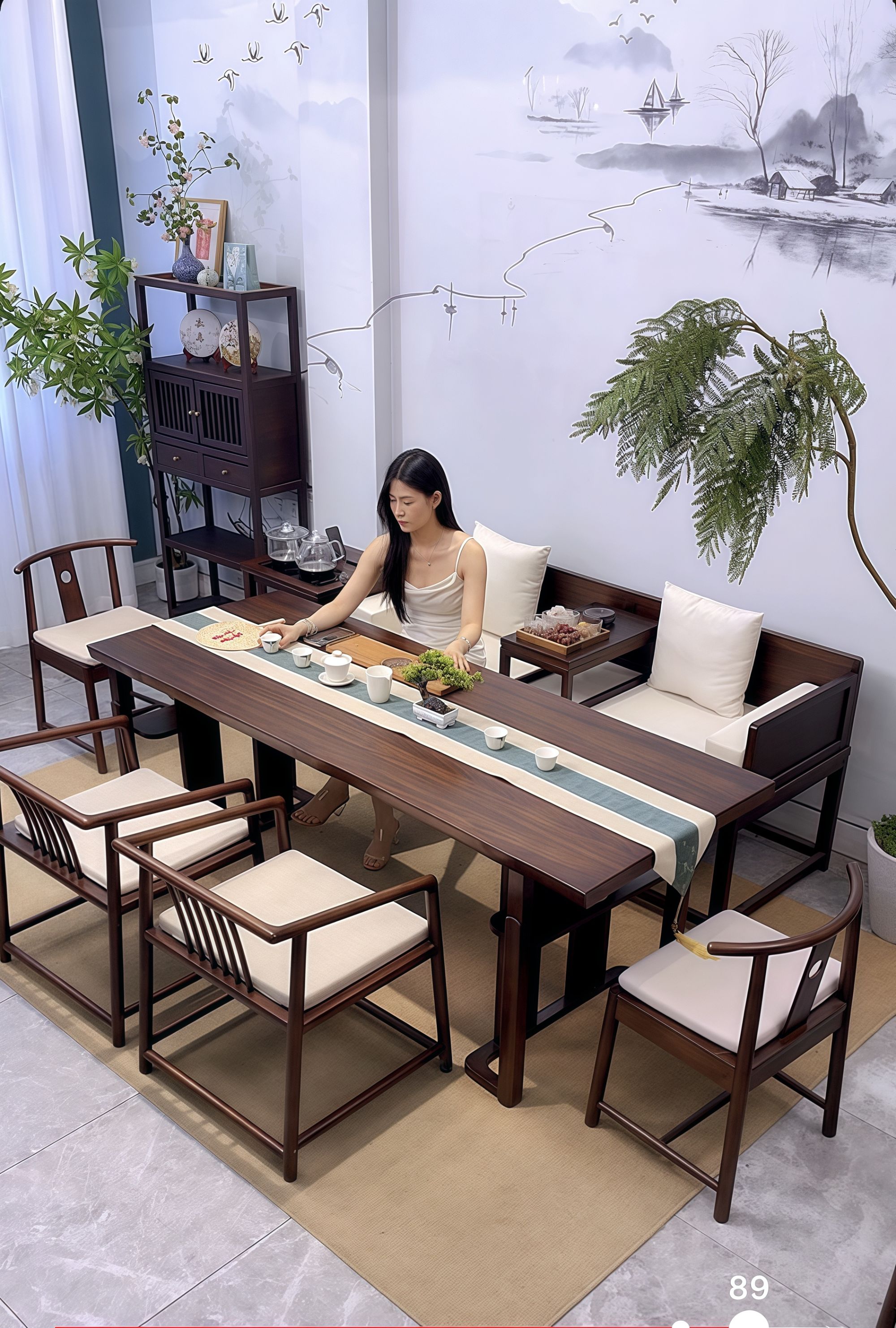 VIP8罗汉床茶桌椅组合中式去客厅化简约书桌画桌办公室客厅泡茶桌