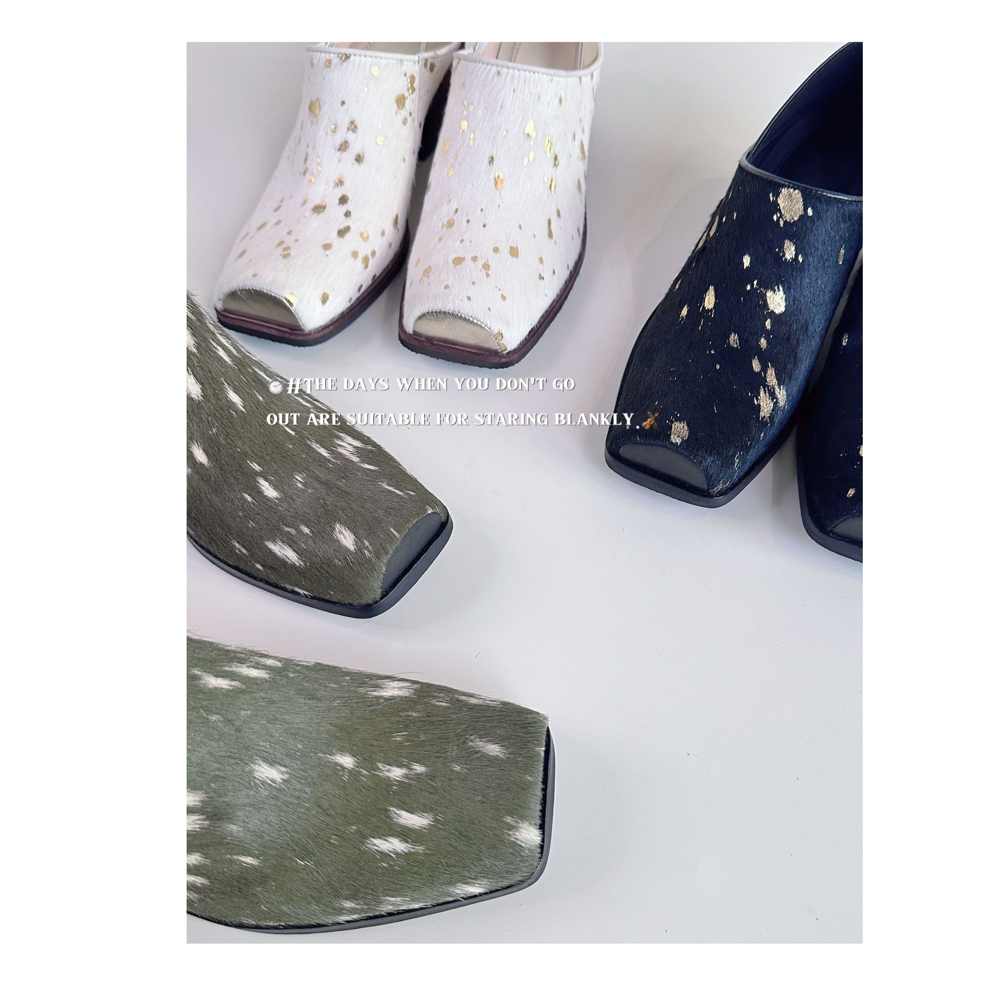 一体马毛~2025年秋冬复古方头乐福鞋一脚蹬百搭小皮鞋两穿可踩