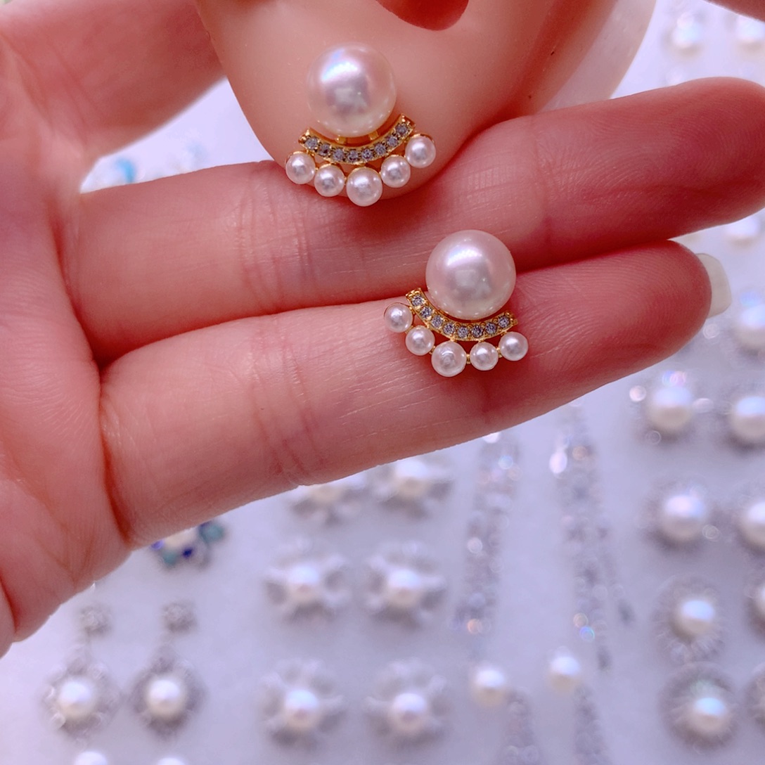 合金耳饰淡水珍珠