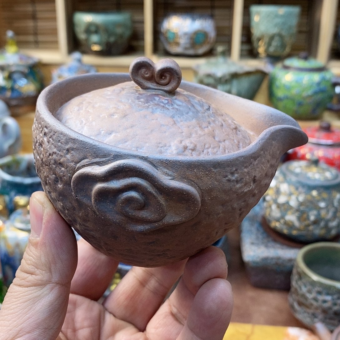 粗陶志野柴烧茶器