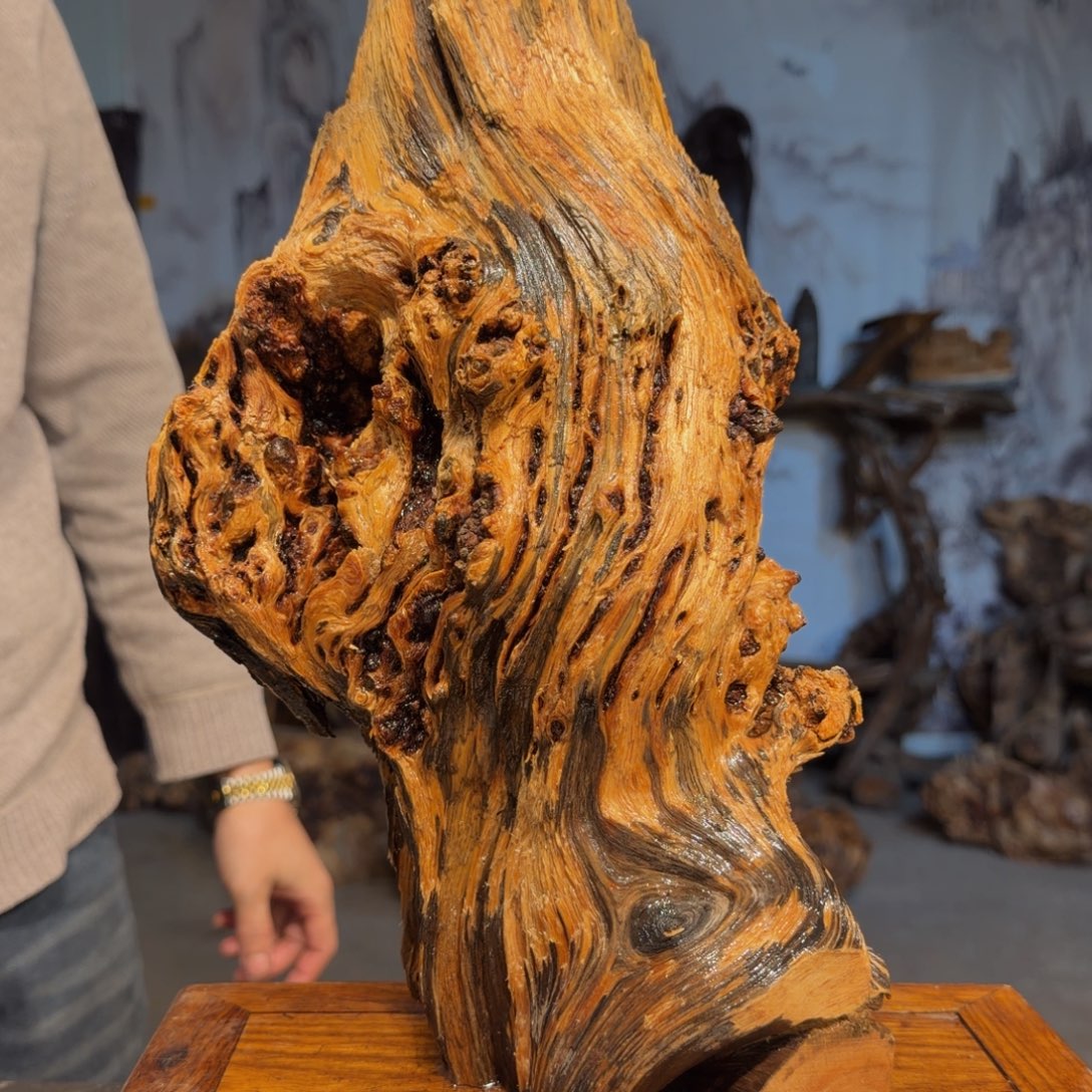 益***行木三丰琥珀木 天然摆件14