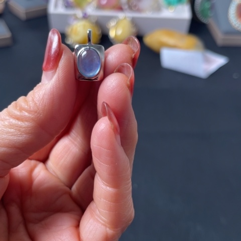 海蓝宝石颈饰银S925镶嵌