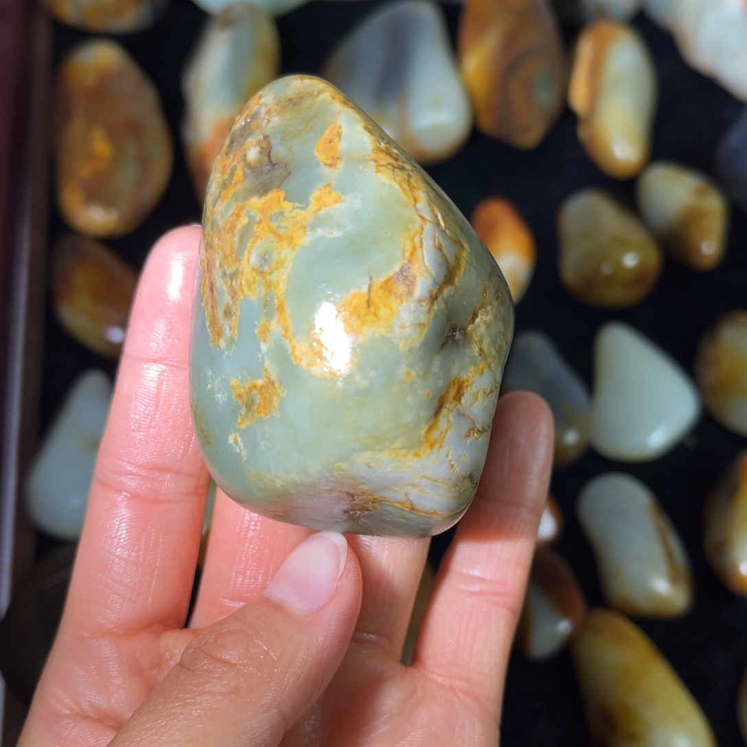 和田玉未镶嵌耳饰178g