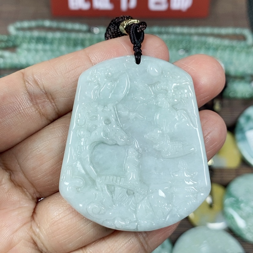 【闪购商品】翡翠颈饰未镶嵌玉吊坠翡翠玉山水牌