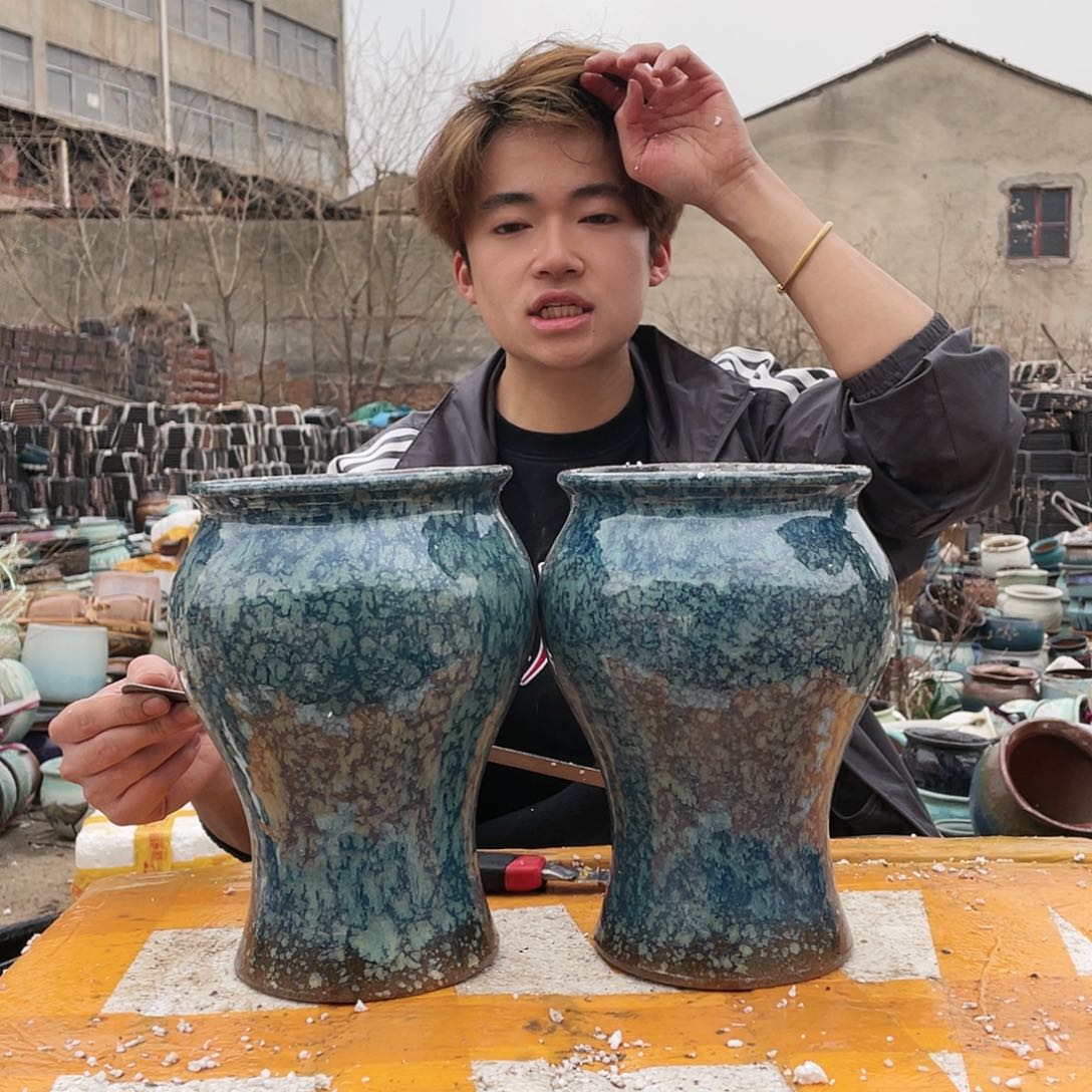 无铅玻璃宜兴紫砂花盆