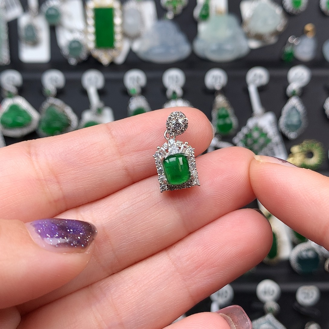 翡翠银S925镶嵌颈饰