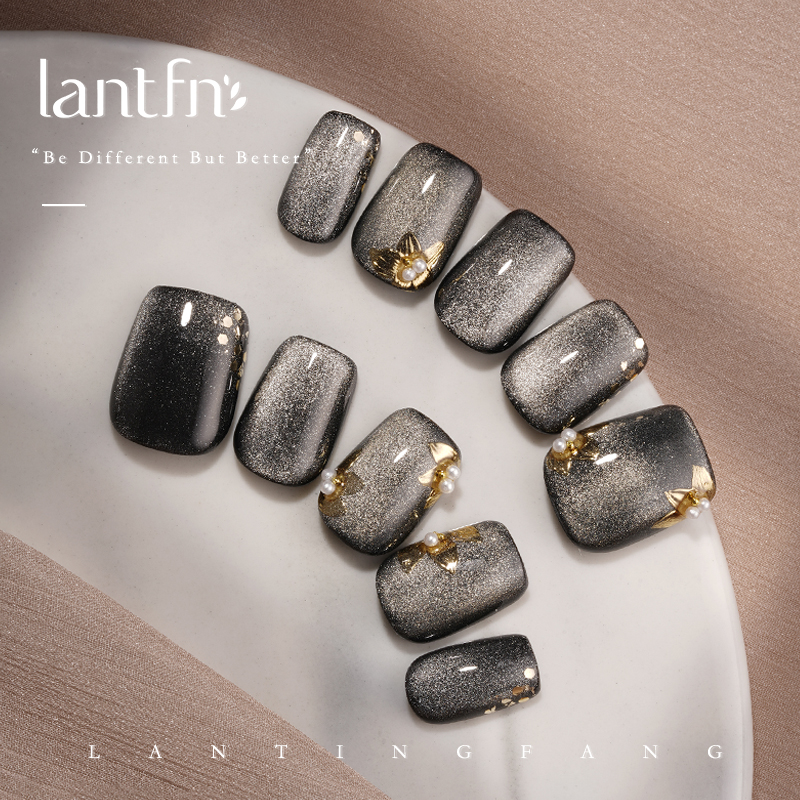 兰廷坊原创【权力的游戏】纯手工穿戴甲短款2025新款高级感猫眼美甲