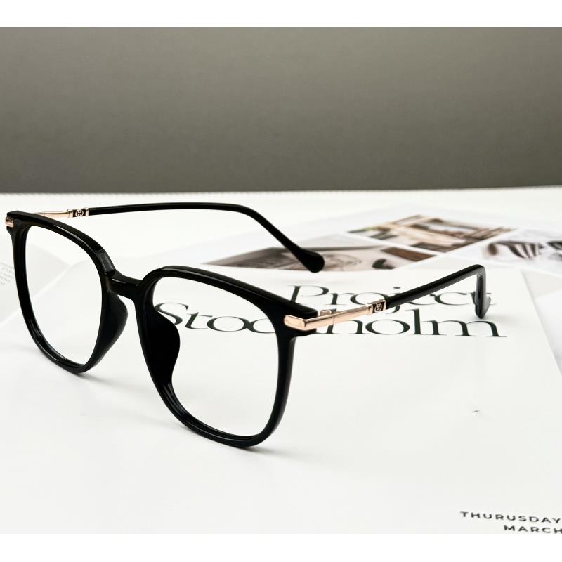 小香风大框眼镜女素颜显瘦复古黑框近视眼镜架好看男女款黑色宅系