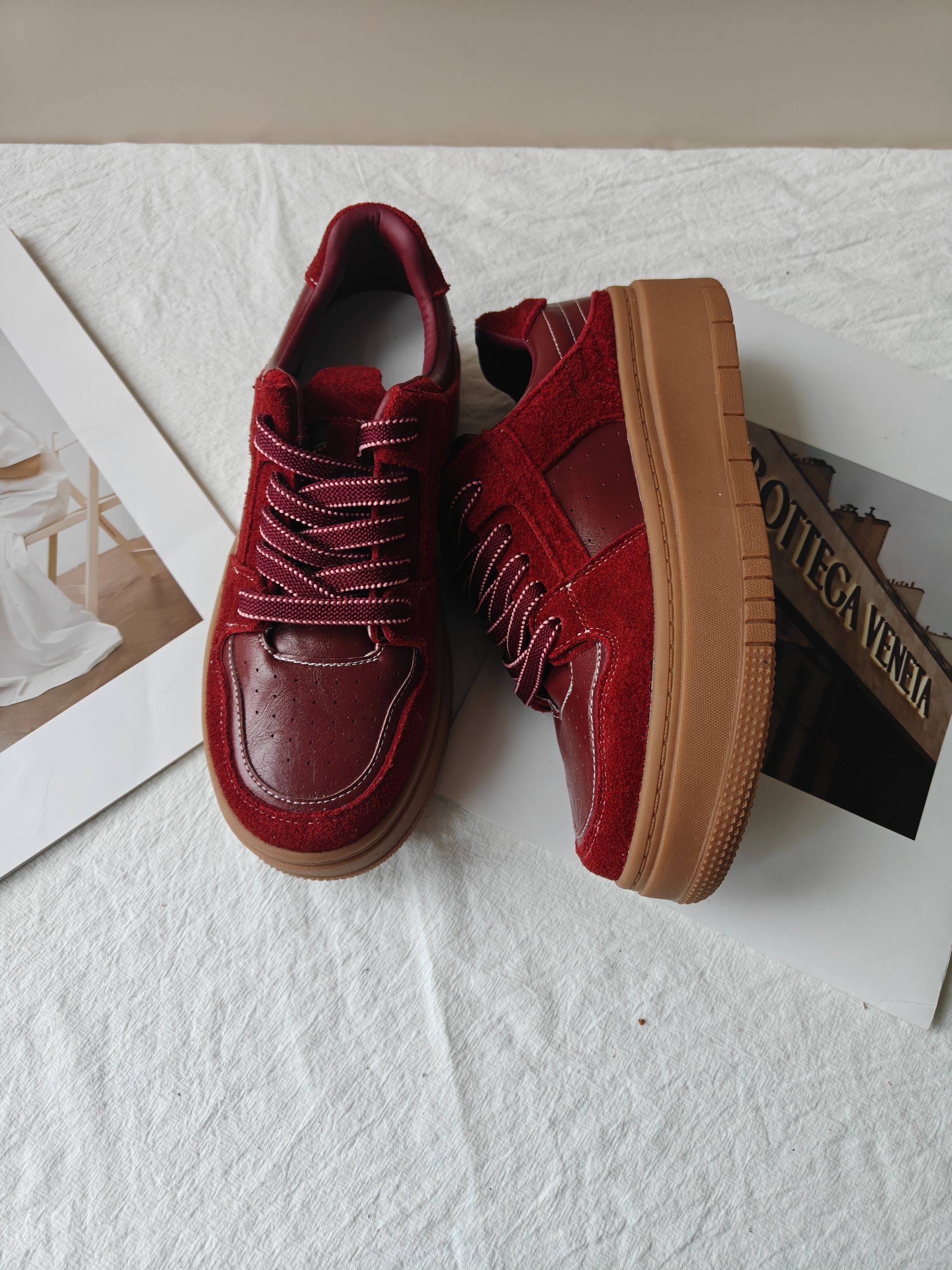 百搭潮流时尚系带韩版低帮厚底女鞋