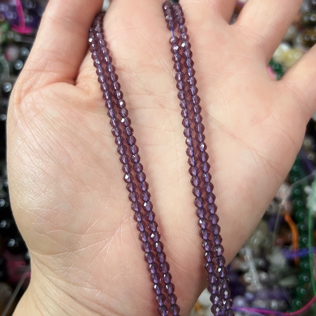 玛瑙/玉髓未镶嵌珠宝半成品，卡3紫水晶2条