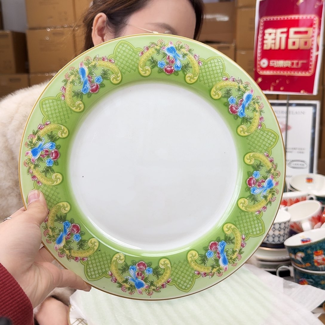 骨瓷高骨10.5英寸平盘27cm一个外贸骨瓷