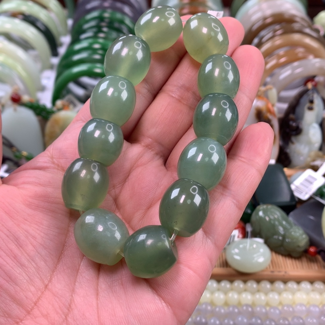 岫玉未镶嵌手链卡17