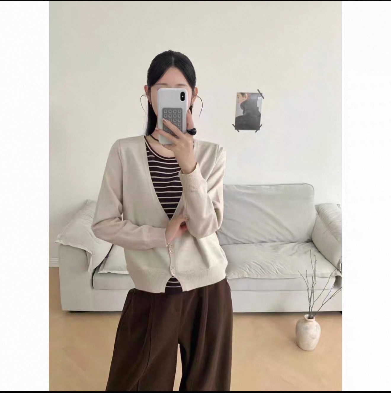 条纹冬季学院风常规针织毛针织衫女装休闲短款衫