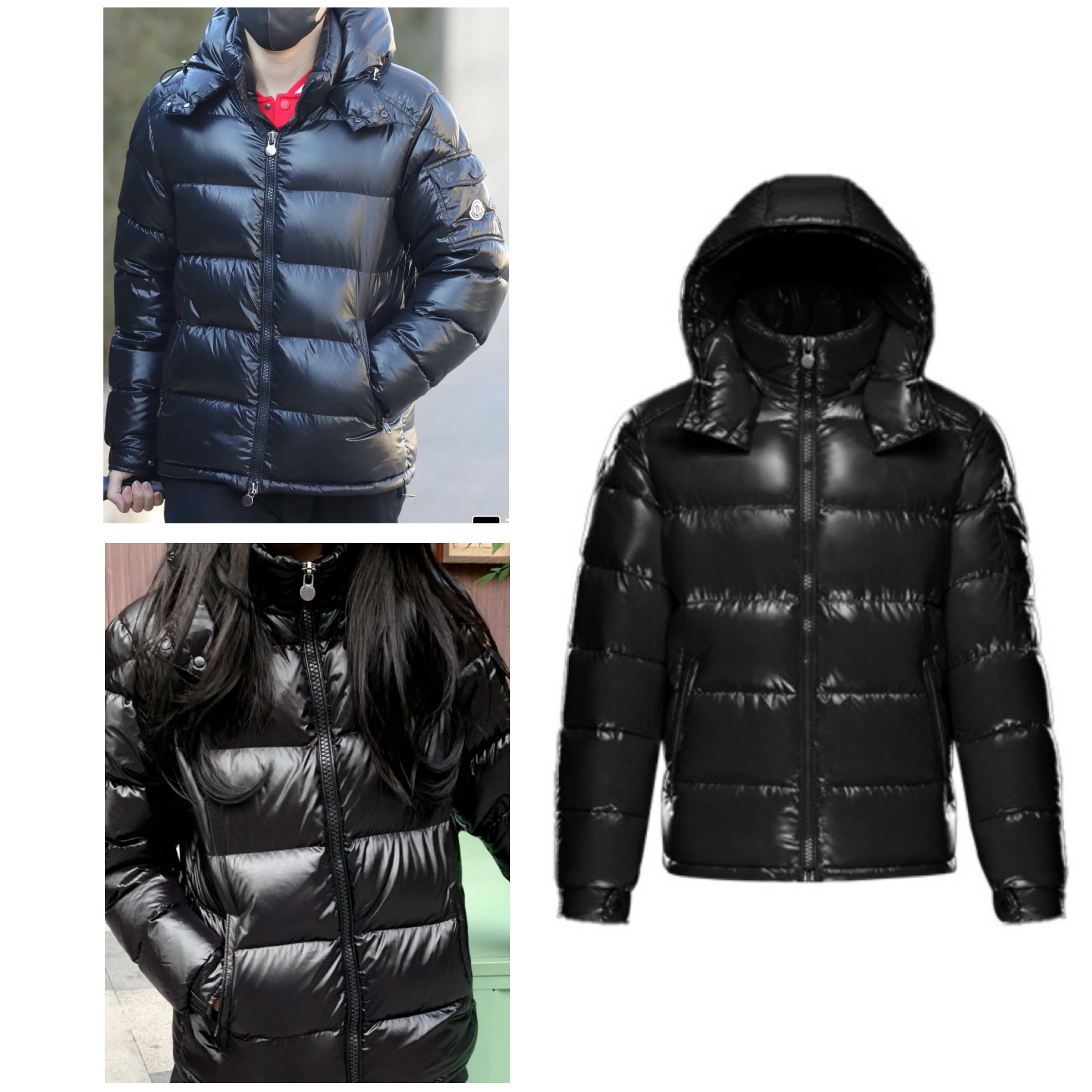 99新 MONCLER 【5/6码】蒙口maya系列 亮面短款连帽羽绒服