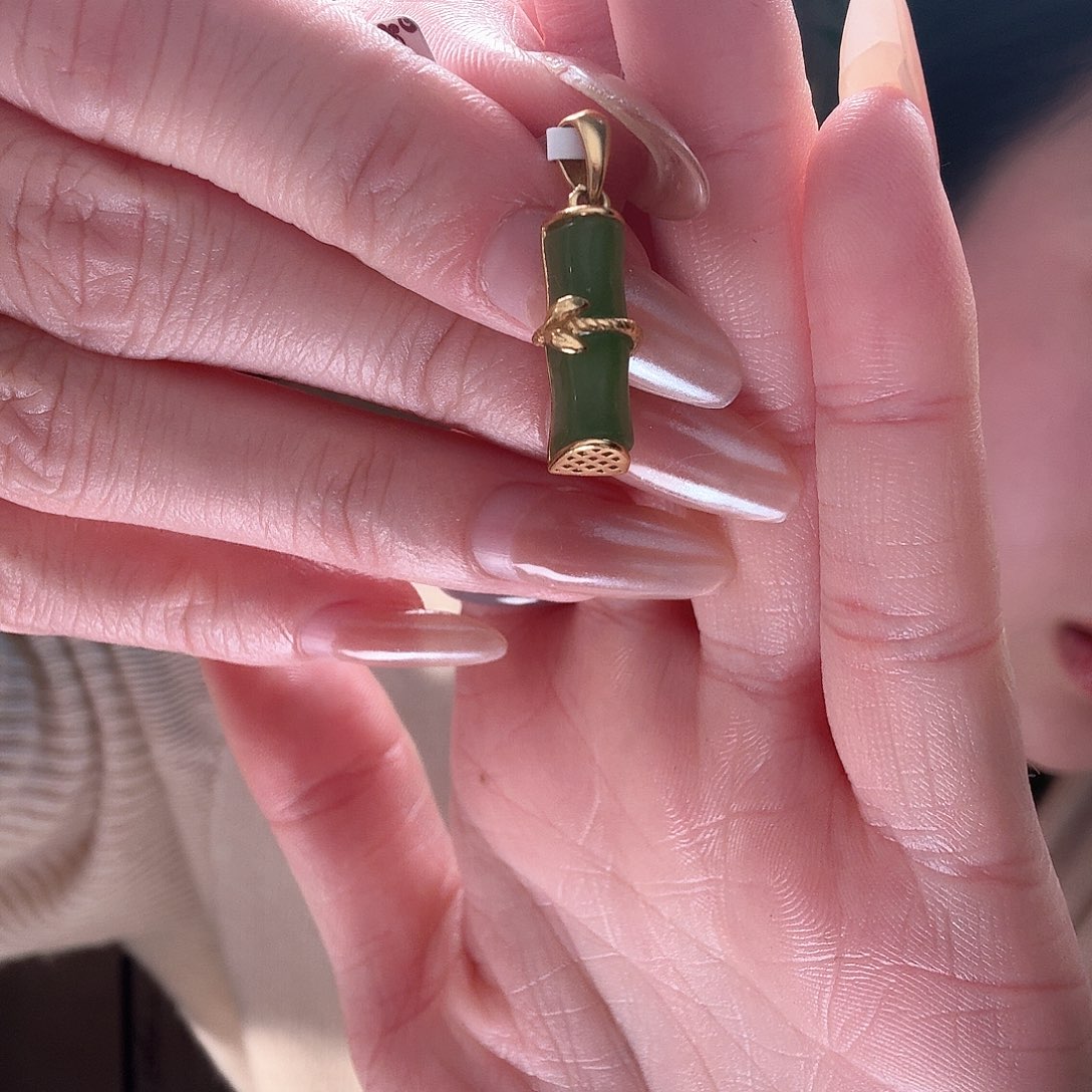 和田玉颈饰银S925镶嵌